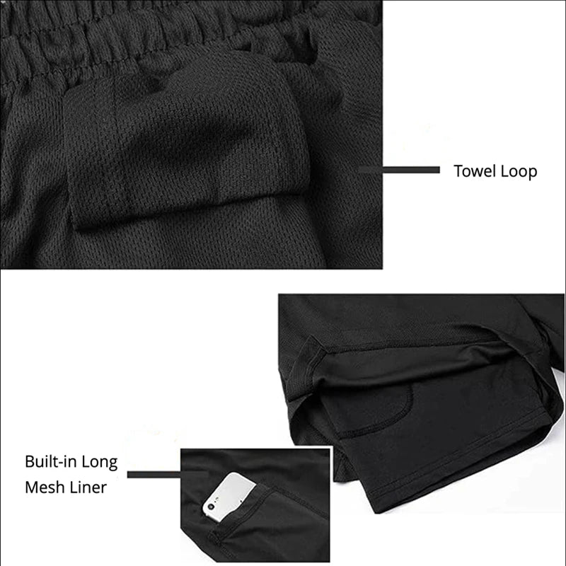 Men’s Multi-Pocket Fitness & Running Shorts – Casual Beach & Sports